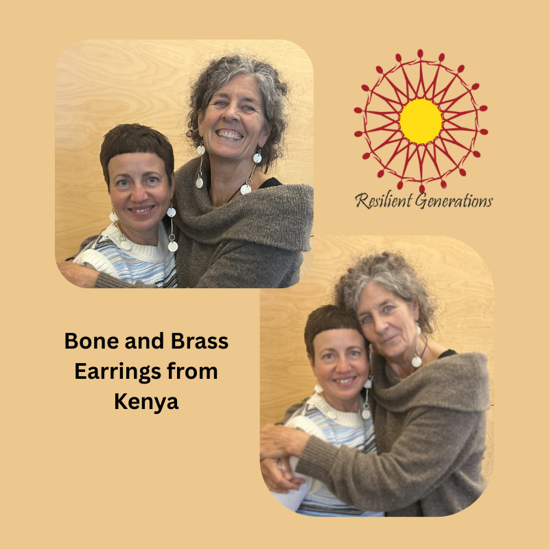 Bone and Brass Earrings people Earrings from Kenya